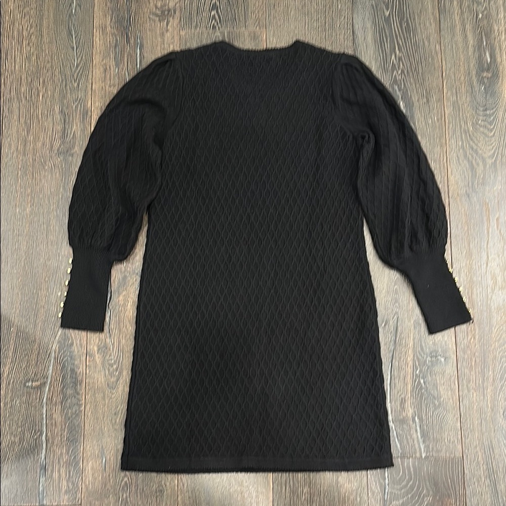 Lilly Pulitzer Black Knit Dress with Gold Button Accents - Picture 3 of 6